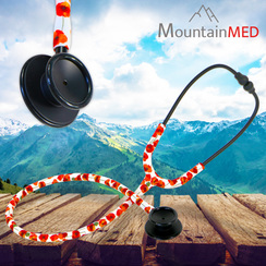 Stéthoscope pour auscultation de précision - MountainMED - Coquelicot avec étui rouge