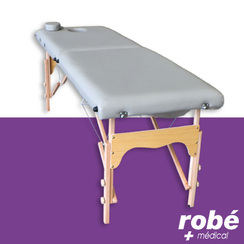Table de massage pliante en bois largeur 70 cm - Gris - avec housse de transport - Salamender