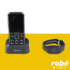 Téléphone senior sans fils compatible appareils auditifs MAXCOM MC6800 - Téléphones  senior fixes - Robé vente matériel médical