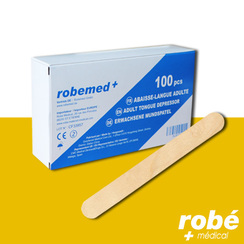 Abaisse-langue en bois adulte - Boîte de 100 - ROBEMED - Abaisse-langue -  Robé vente matériel médical