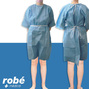 Chemise patient bleue à usage unique 33g - manches courtes
