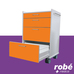 Chariot desserte mobile 4 tiroirs sur roulettes - Coloris Orange - Rob Mdical