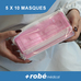Masque chirurgical Type IIR Haute Filtration >98% - Rose - Boîte de 50
