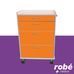 Chariot desserte mobile 4 tiroirs sur roulettes - Coloris Orange - Rob Mdical