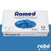 Gants d'examen vinyle bleu poudrés Romed, Boîte de 100 - 4,5 g, AQL 1,5